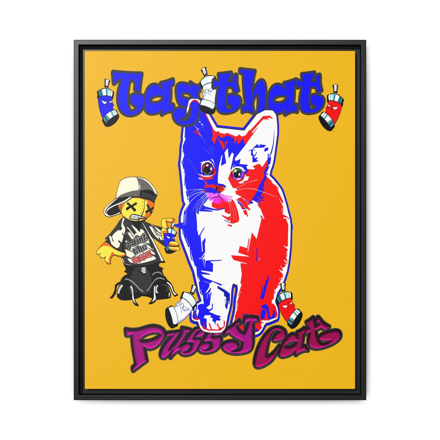 tag that - framed canvas art (yellow)