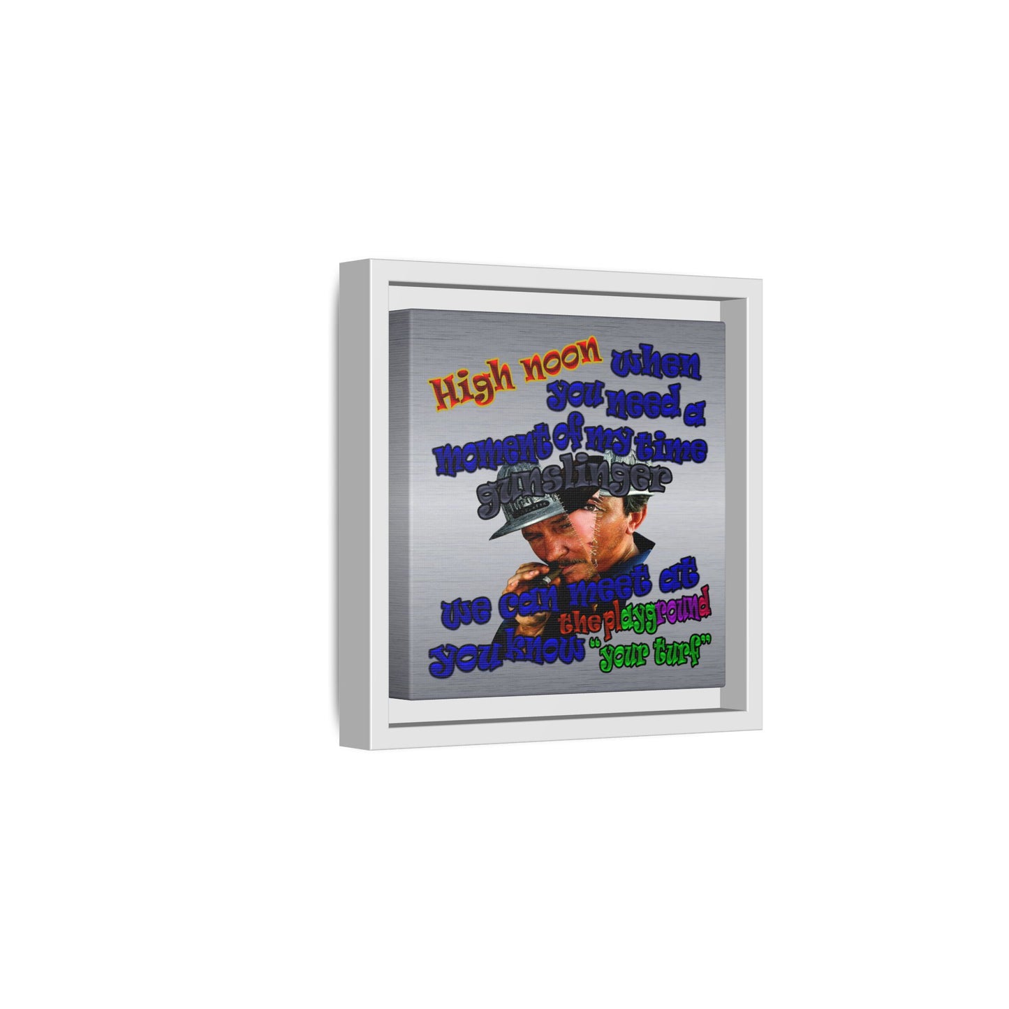 high noon - framed canvas art (brushed nickel)