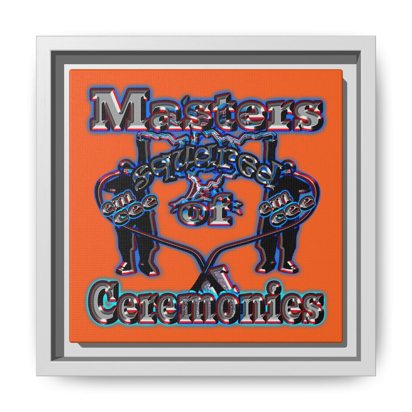em cee squared - framed canvas art (orange)