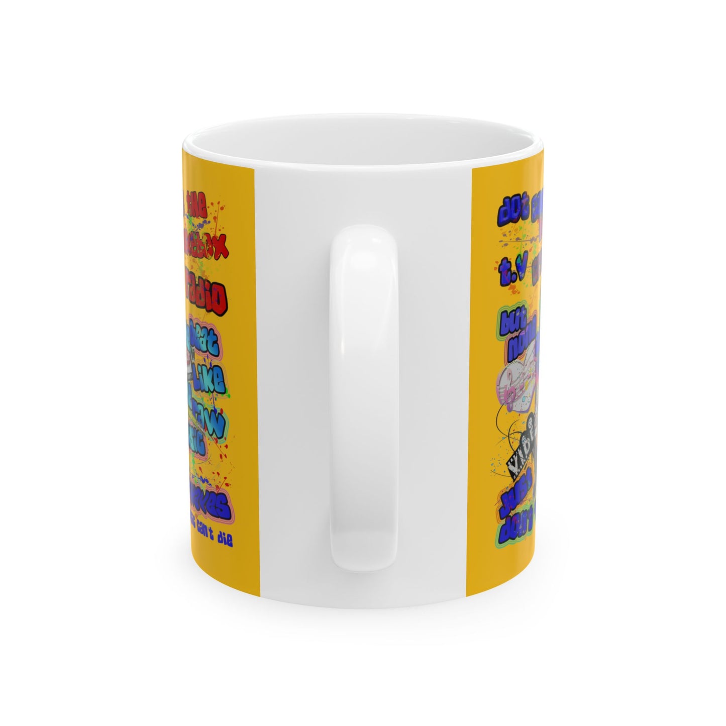 drop the beat - White Mug (yellow)