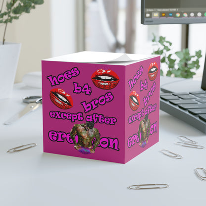 hoes b4 bros - note cube (pink)