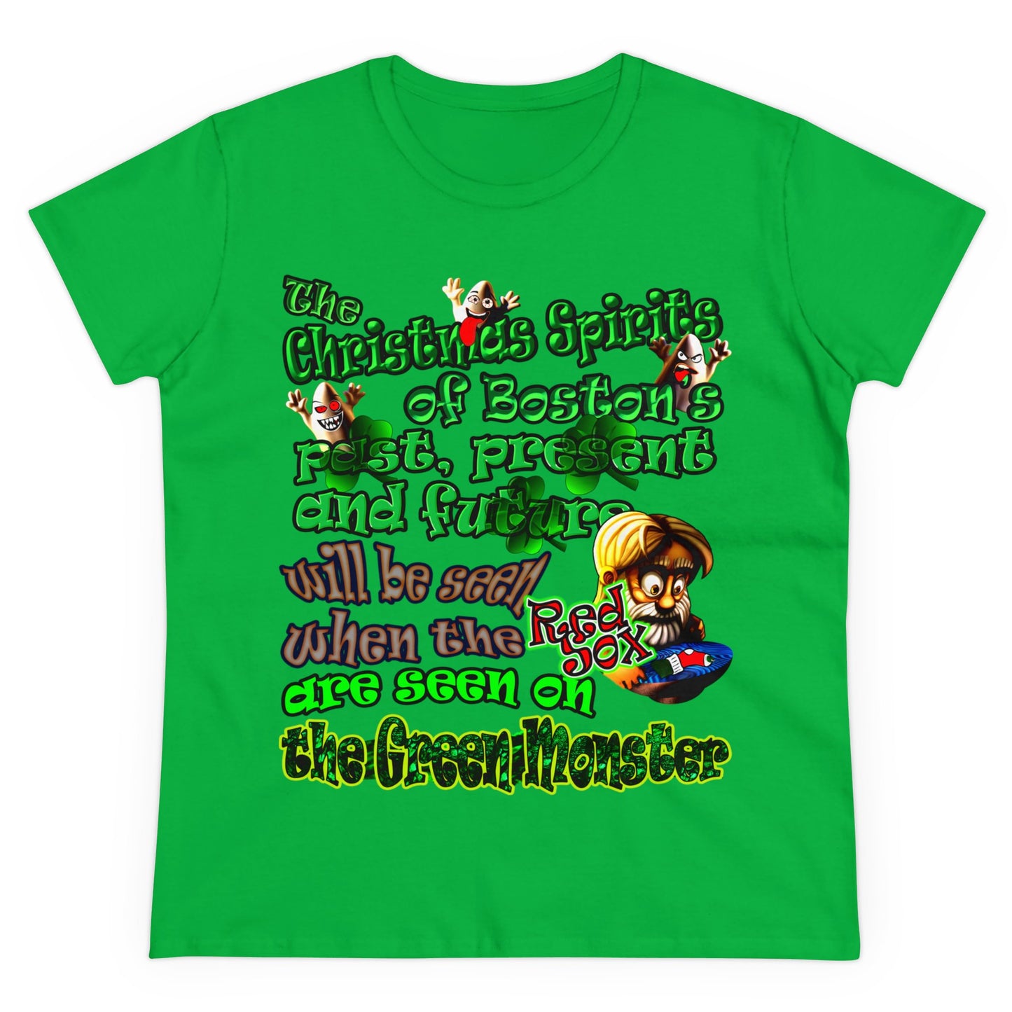 christmas spirits of boston - Women's Midweight Cotton Tee