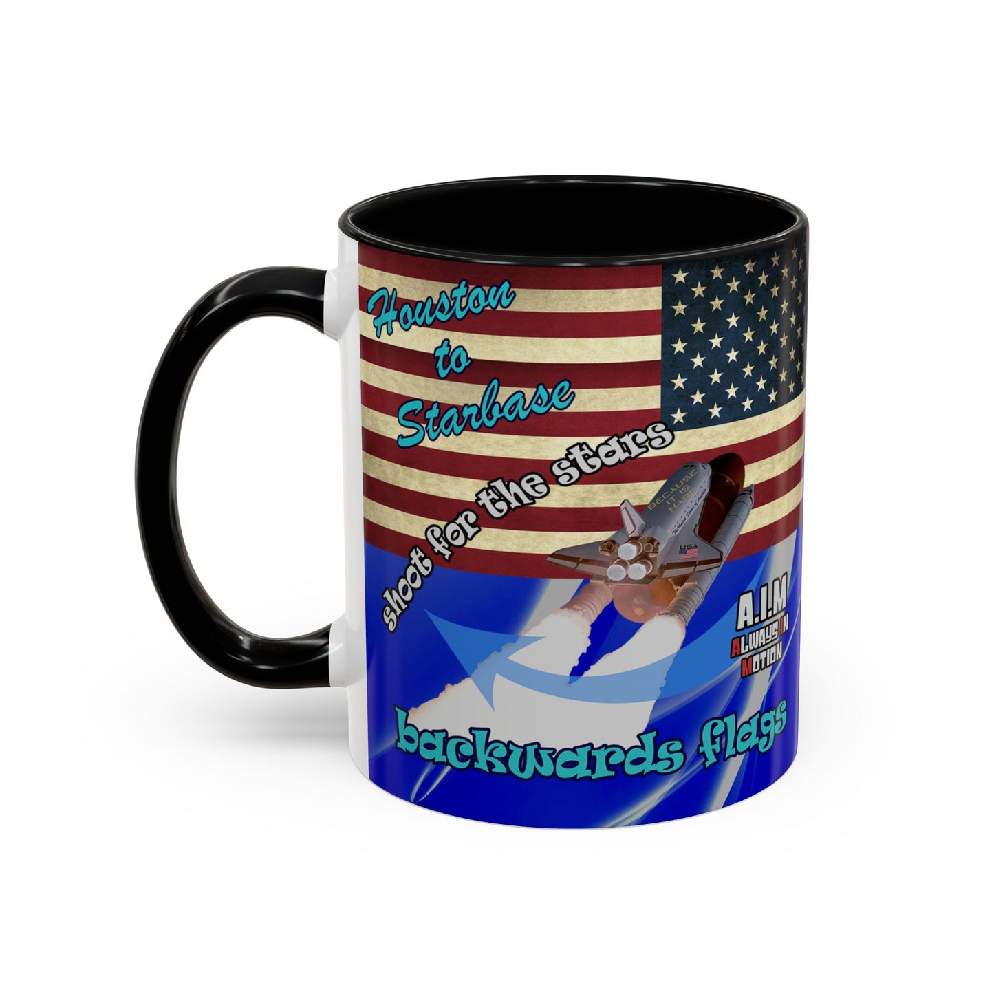 shoot for the stars - Accent Mug (blue-white wave)