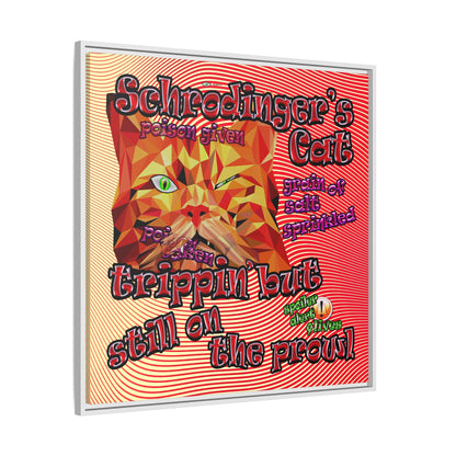 schrodinger's cat - framed canvas art (yellow-orange wave)