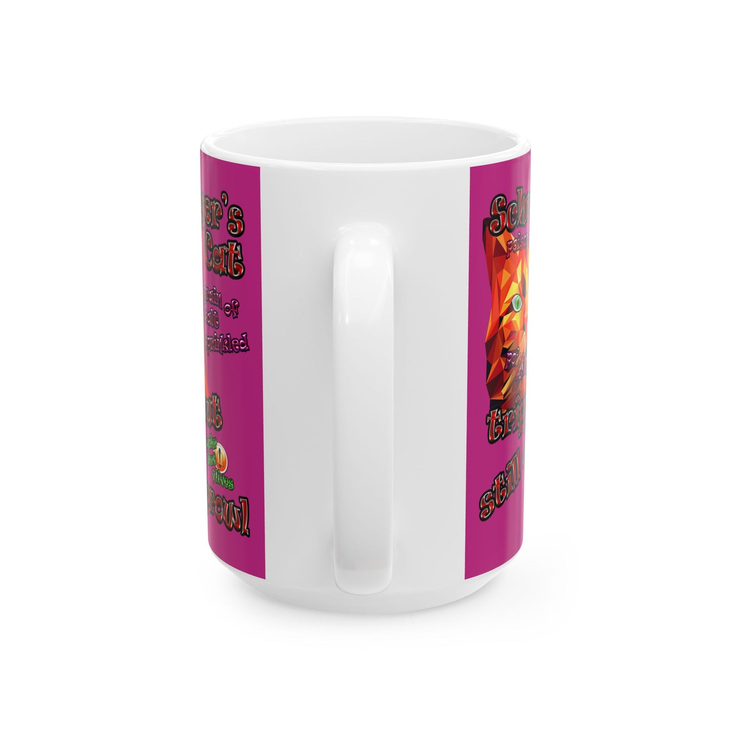 schrodinger's cat - White Mug (pink)