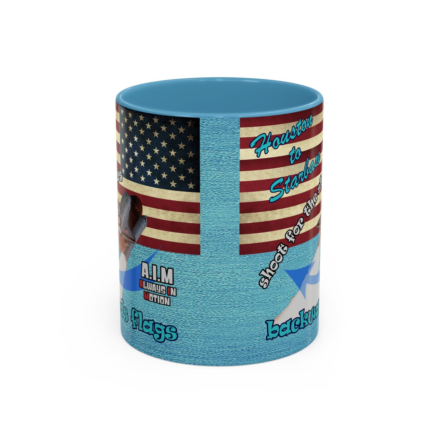 shoot for the stars - Accent Mug (faded blue)