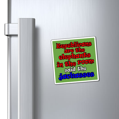donkeys and elephants - Magnets - (green)