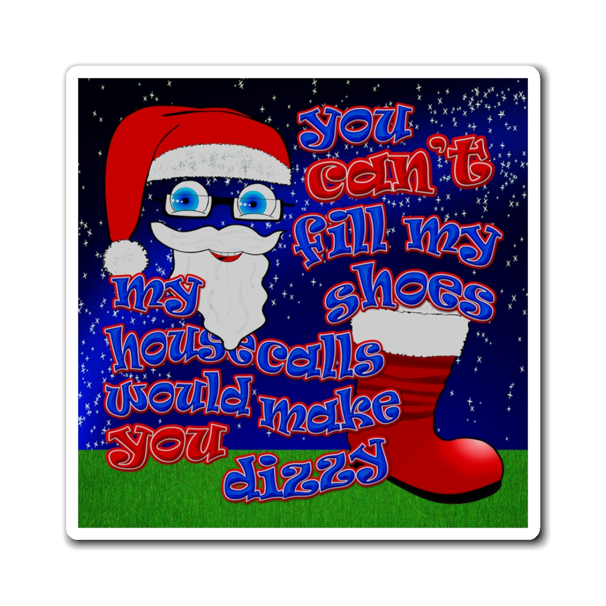 santa's shoes - Magnets - ('snoops' background)
