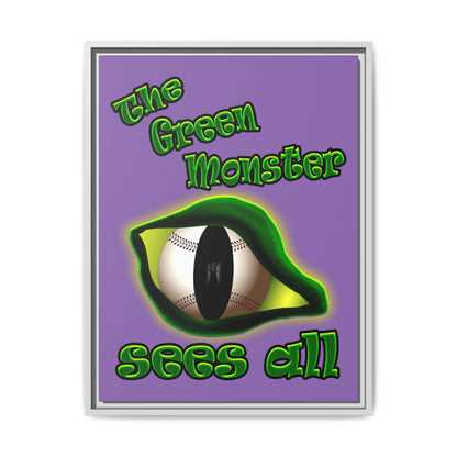 green monster - framed canvas art (light purple)