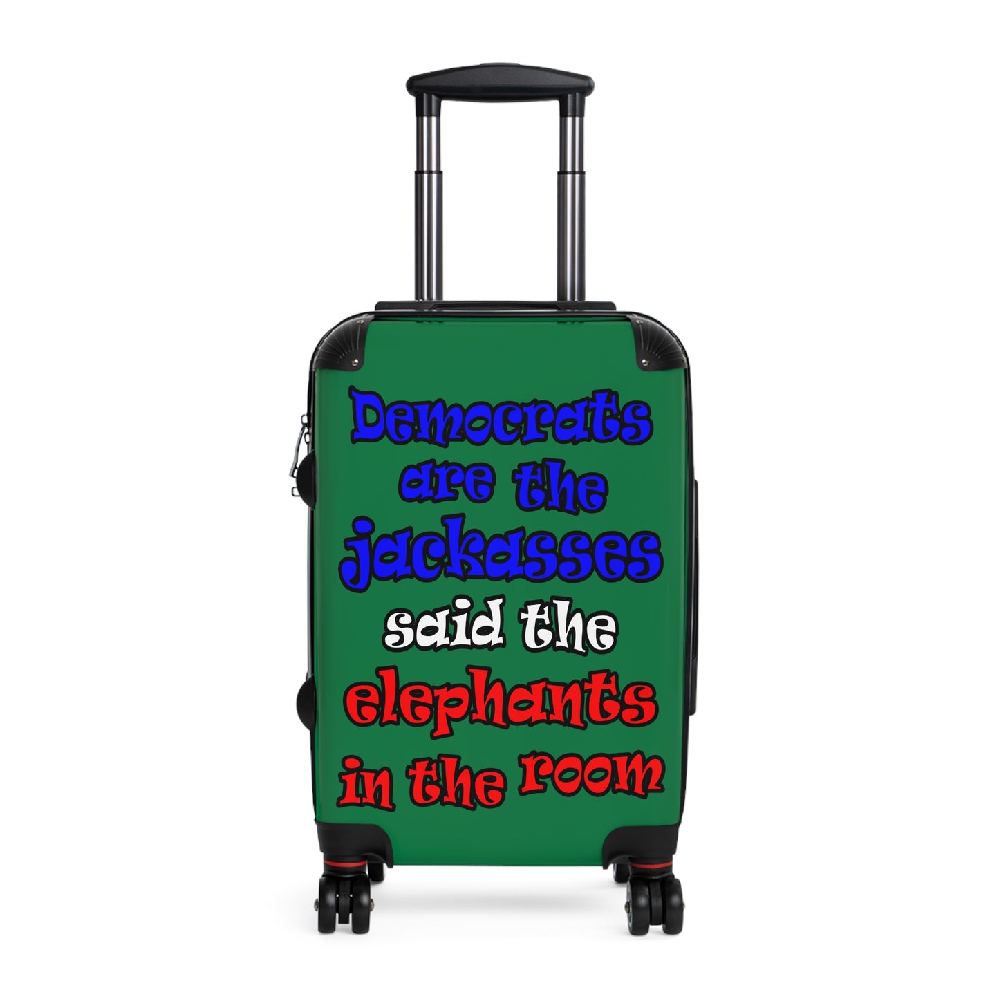 donkeys and elephants - Suitcase (dark green)