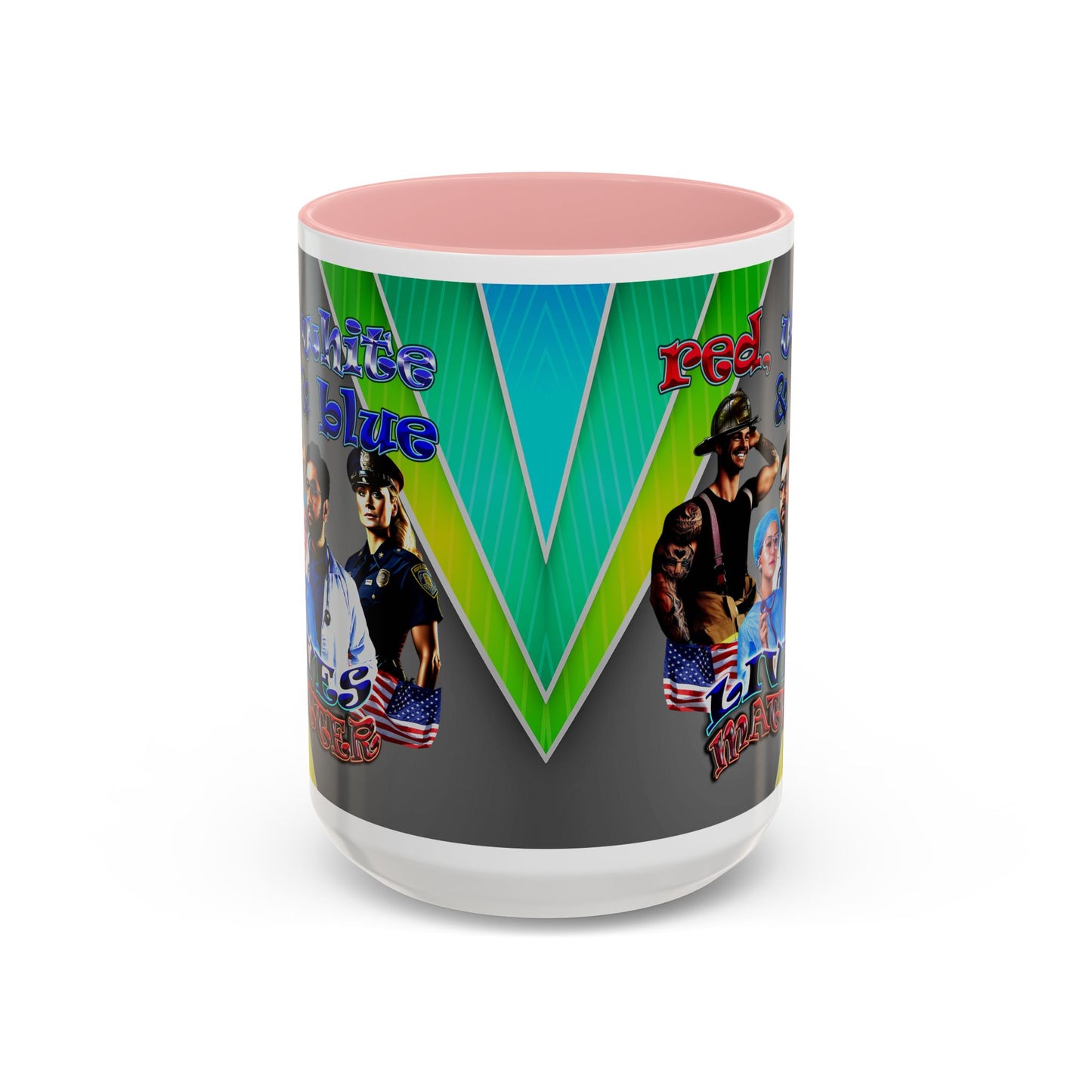 rw&b lives matter - Accent Mug (rainbow split)