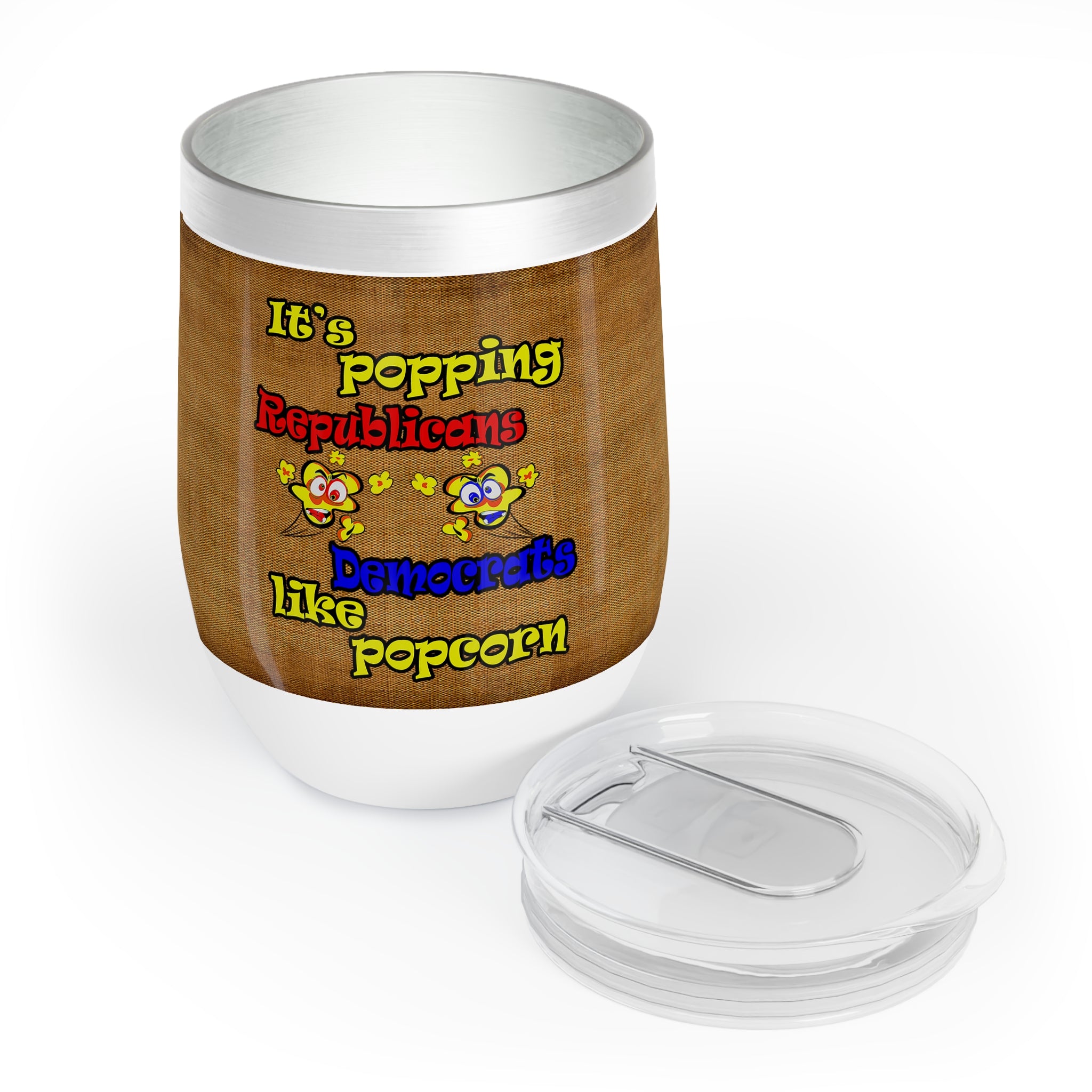 popping like popcorn - Chill Wine Tumbler (brown papyrus)