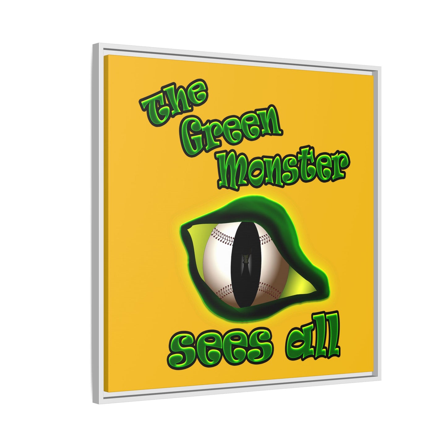 green monster - framed canvas art (yellow)
