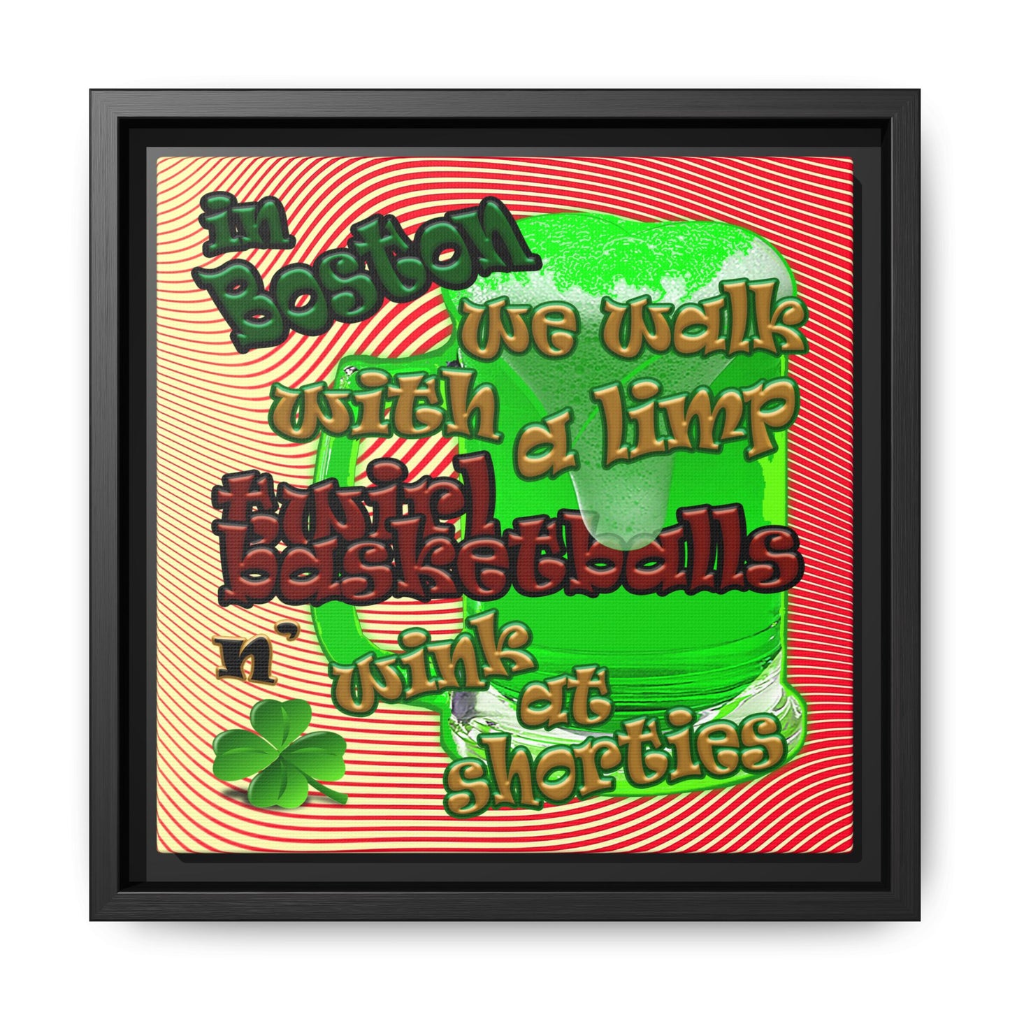 celtics logo - framed canvas art (yellow-orange wave)