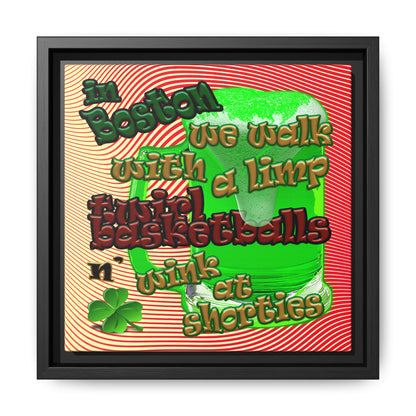 celtics logo - framed canvas art (yellow-orange wave)