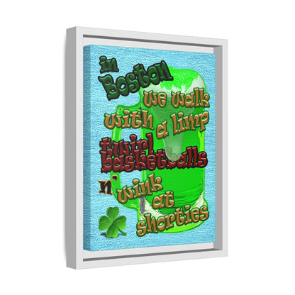 celtics logo - framed canvas art (faded blue)