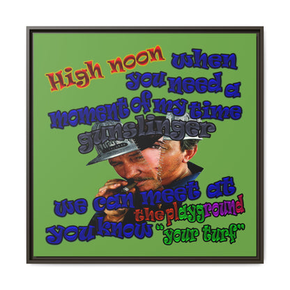 high noon - framed canvas art (green)