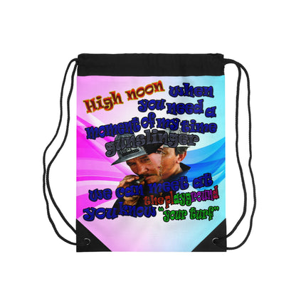 high noon - Drawstring Bag (light blue-pink wave)
