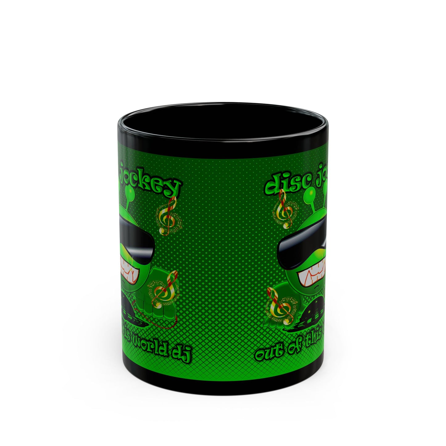 disc jockey - Black Mug (logo green)