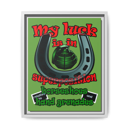 my luck - framed canvas art (green)