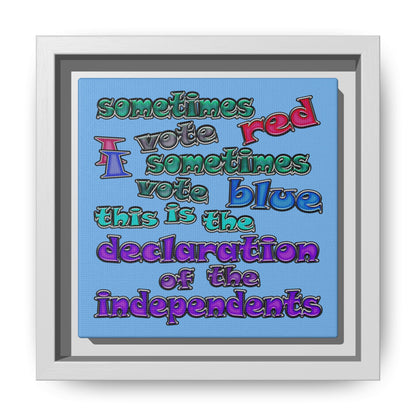 declaration of the independents - framed canvas art (light blue)