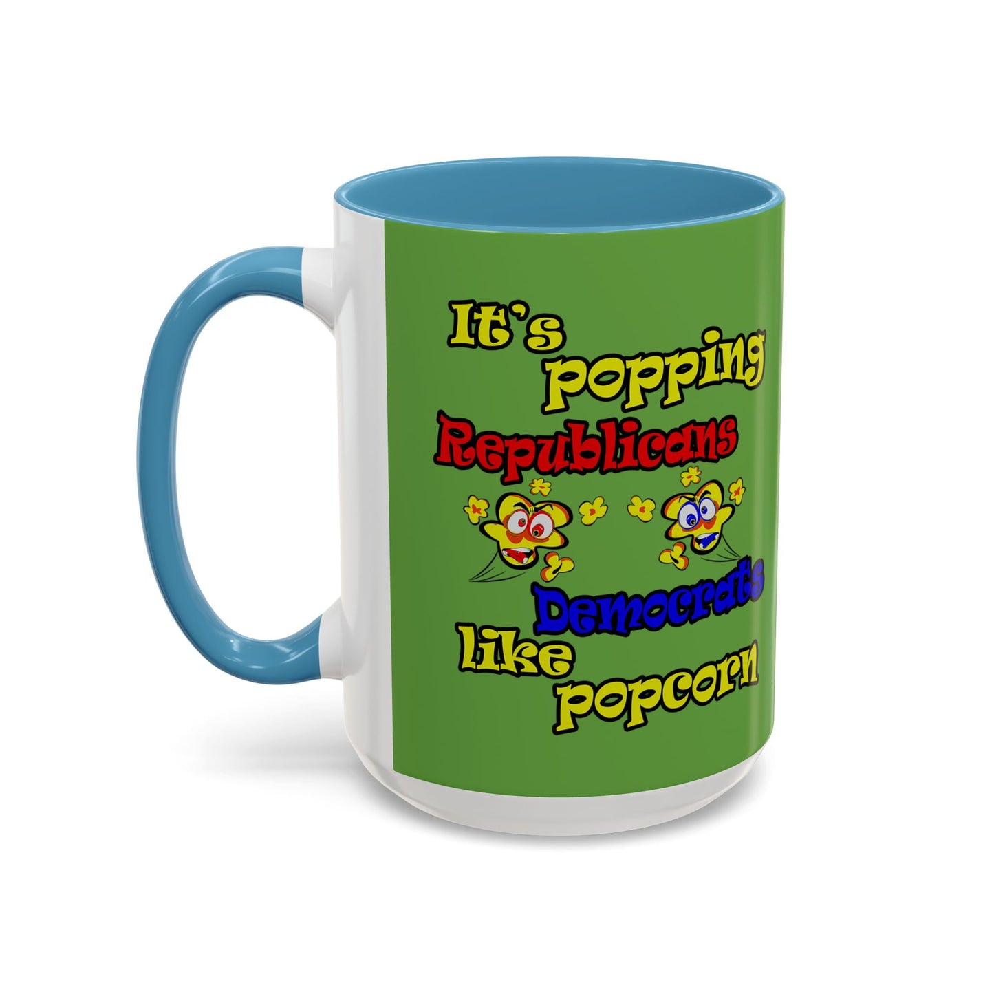 popping like popcorn - Accent Mug (green)