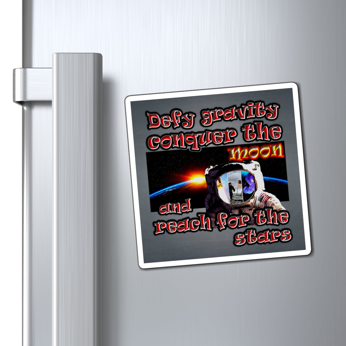 defy conquer reach - Magnets - (grey-light grey)