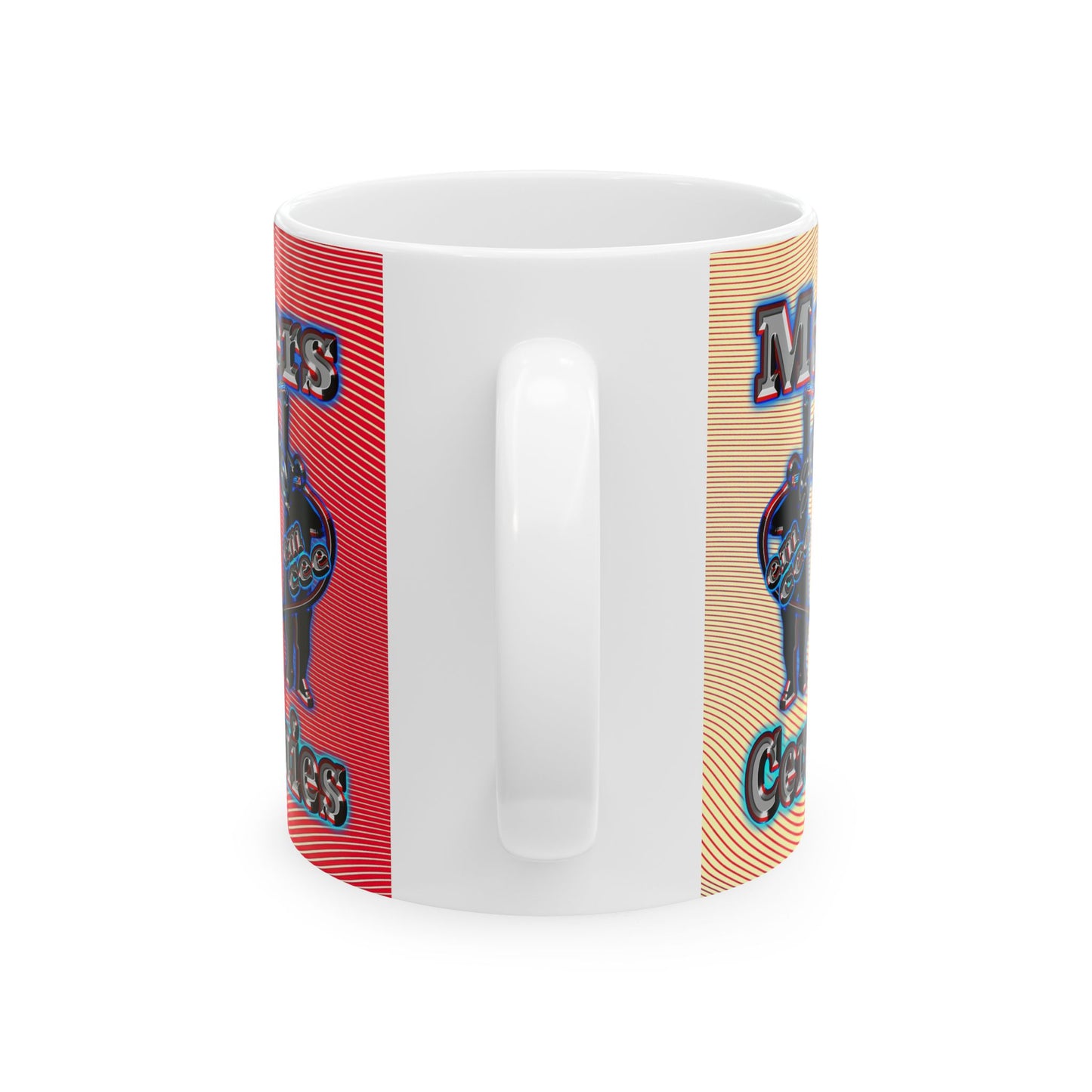 em cee squared - White Mug (yellow-orange wave)