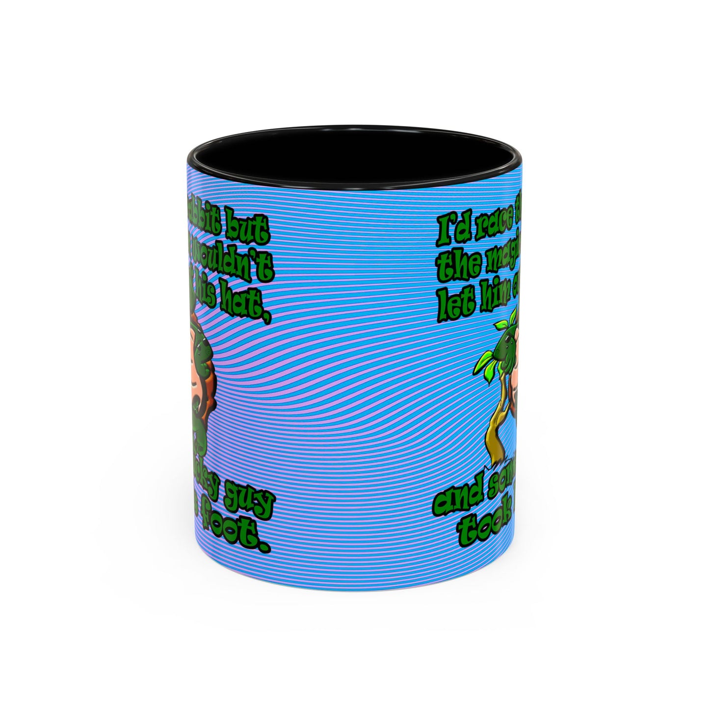 turtle race - Accent Mug (light blue-purple wave)