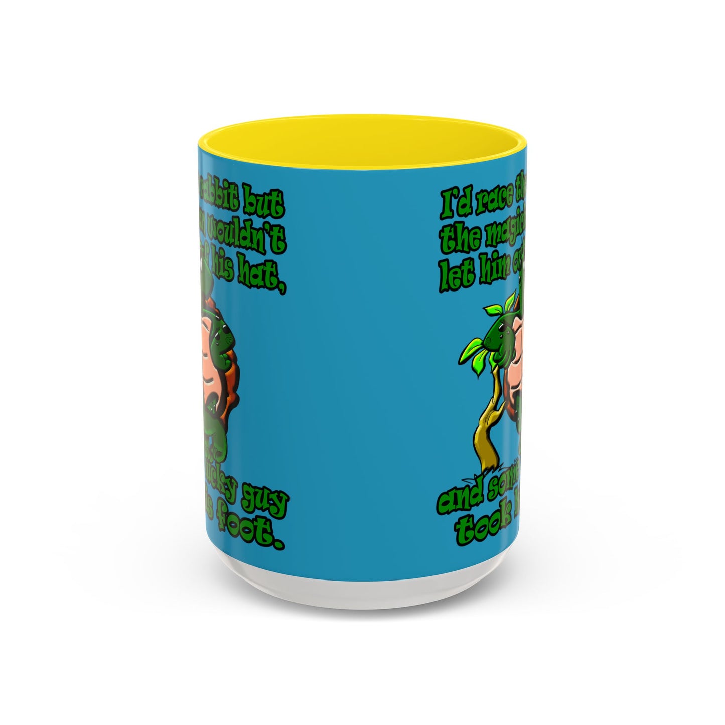 turtle race - Accent Mug (turquoise)