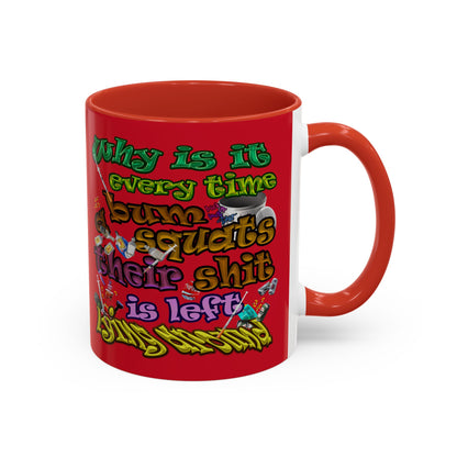 the bum's shit - Accent Mug (dark red)