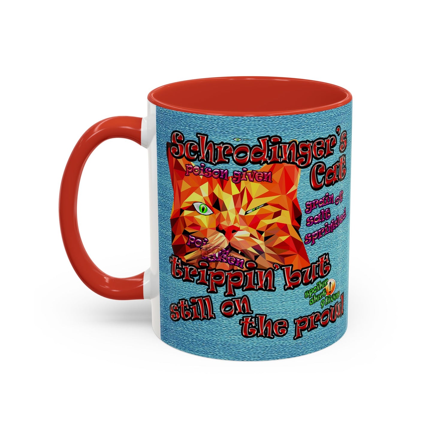 schrodinger's cat - Accent Mug (faded blue)