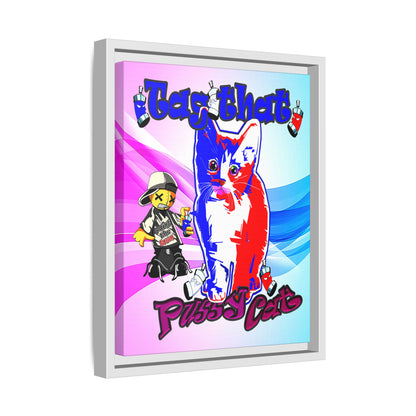 tag that - framed canvas art (light blue-pink wave)