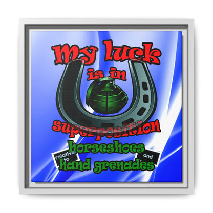 my luck - framed canvas art (blue-white wave)