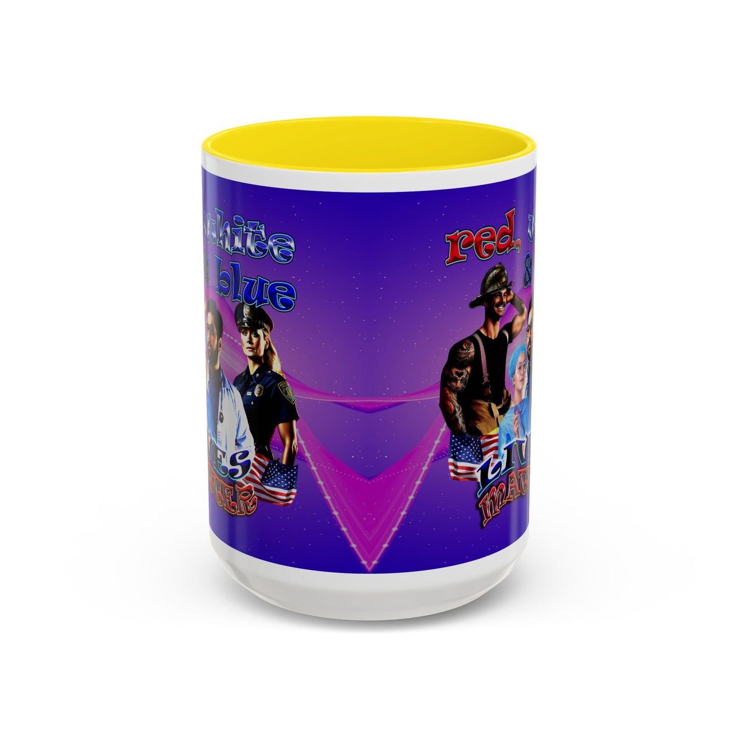 rw&b lives matter - Accent Mug (purple-pink wave)
