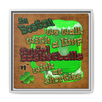 celtics logo - framed canvas art (brown papyrus)