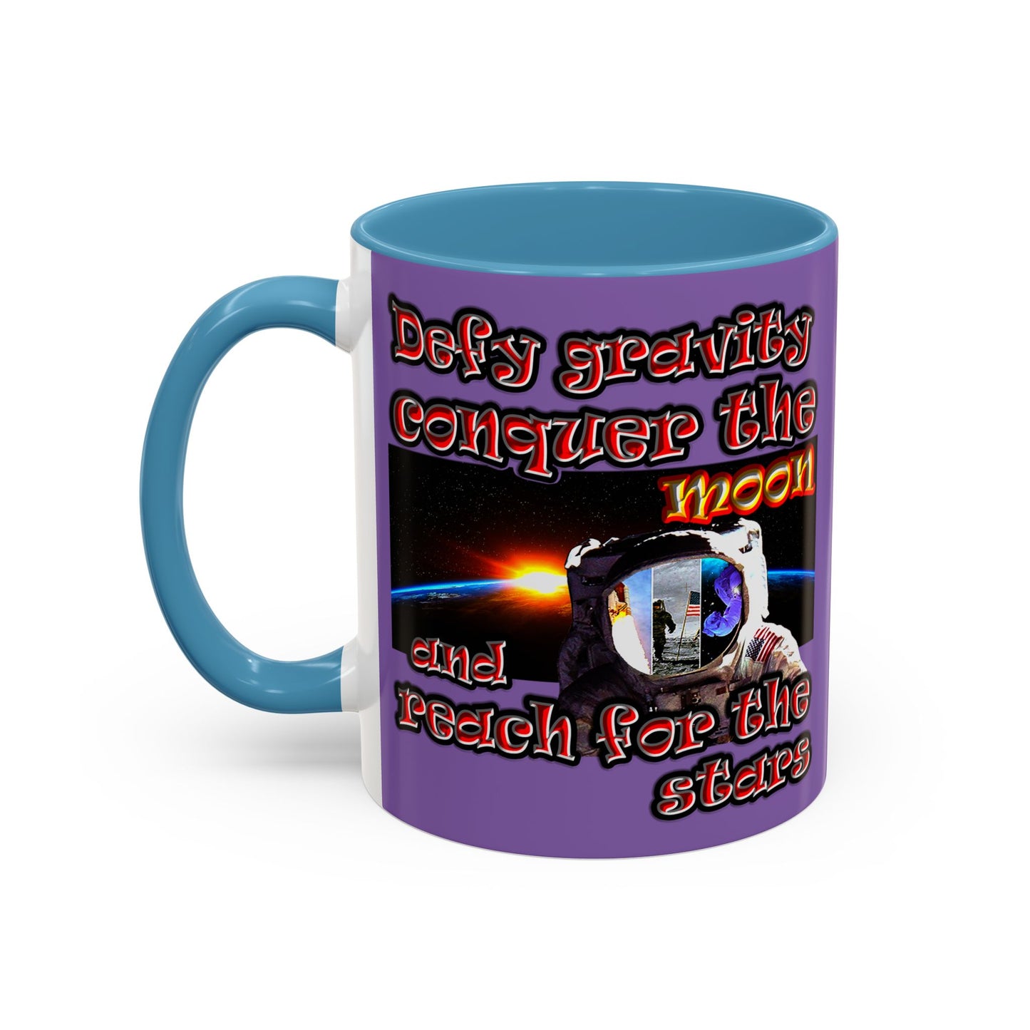 defy conquer reach - Accent Mug (light purple)