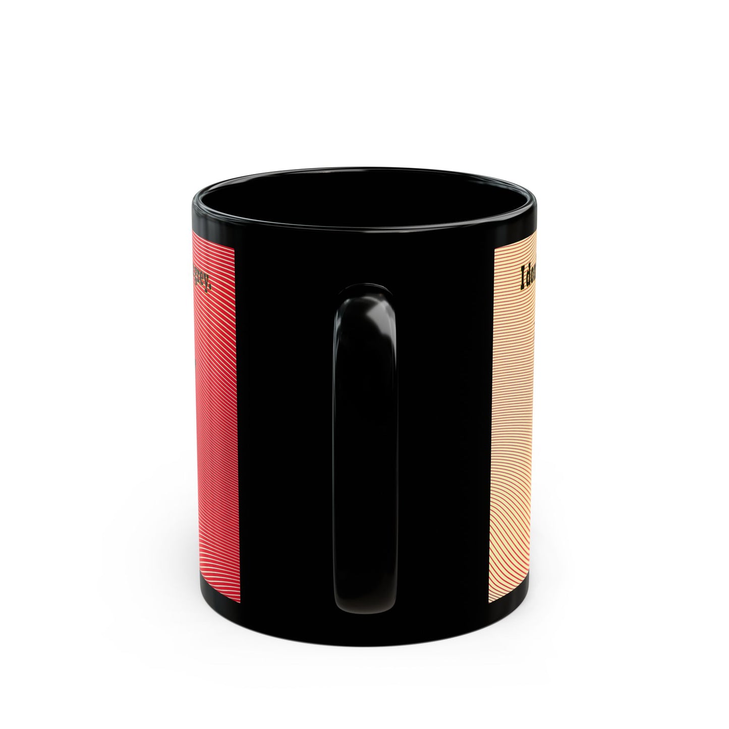 I don't care that your grey - Black Mug (yellow-orange wave)