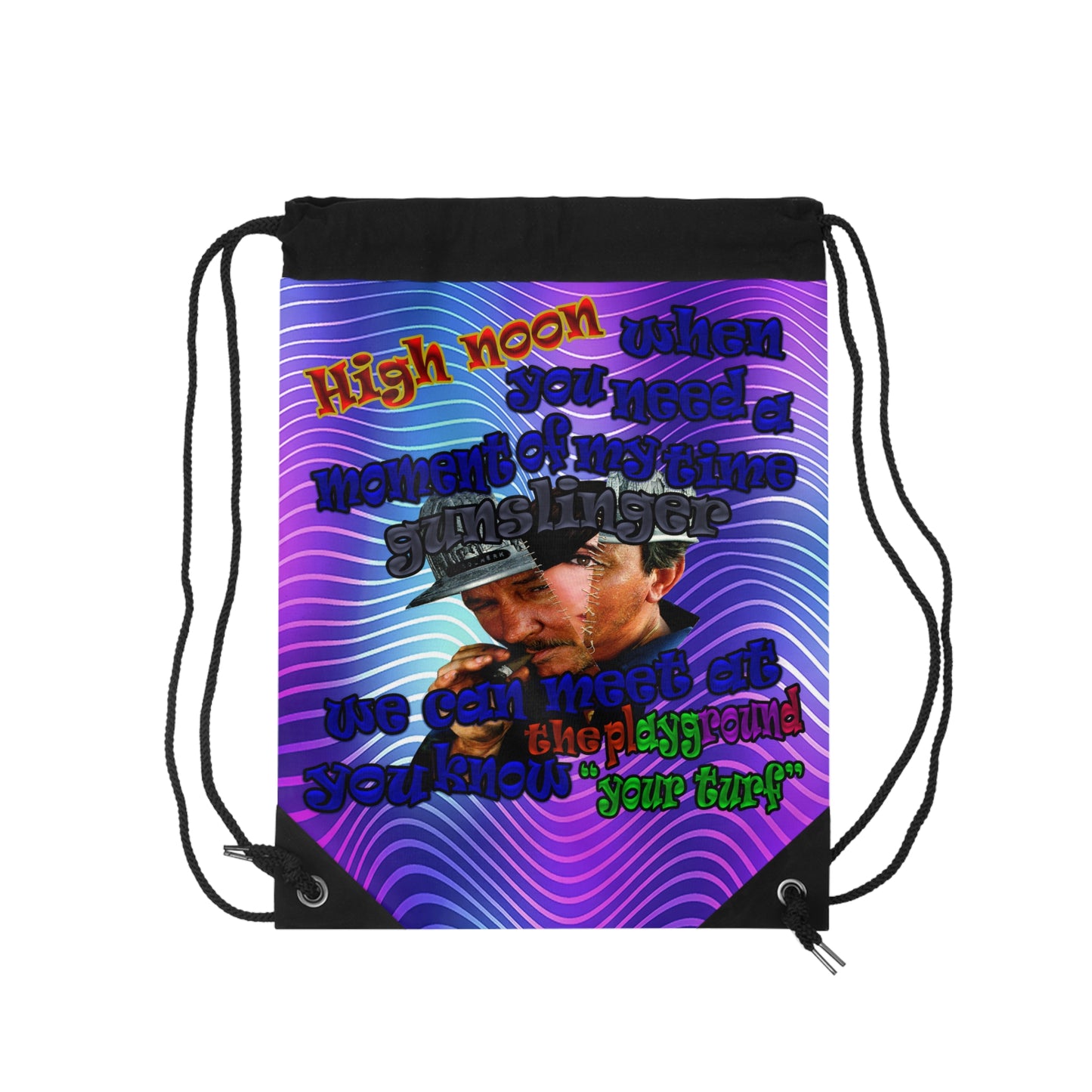 high noon - Drawstring Bag (purple wave)