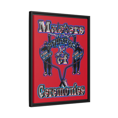 em cee squared - framed canvas art (dark red)