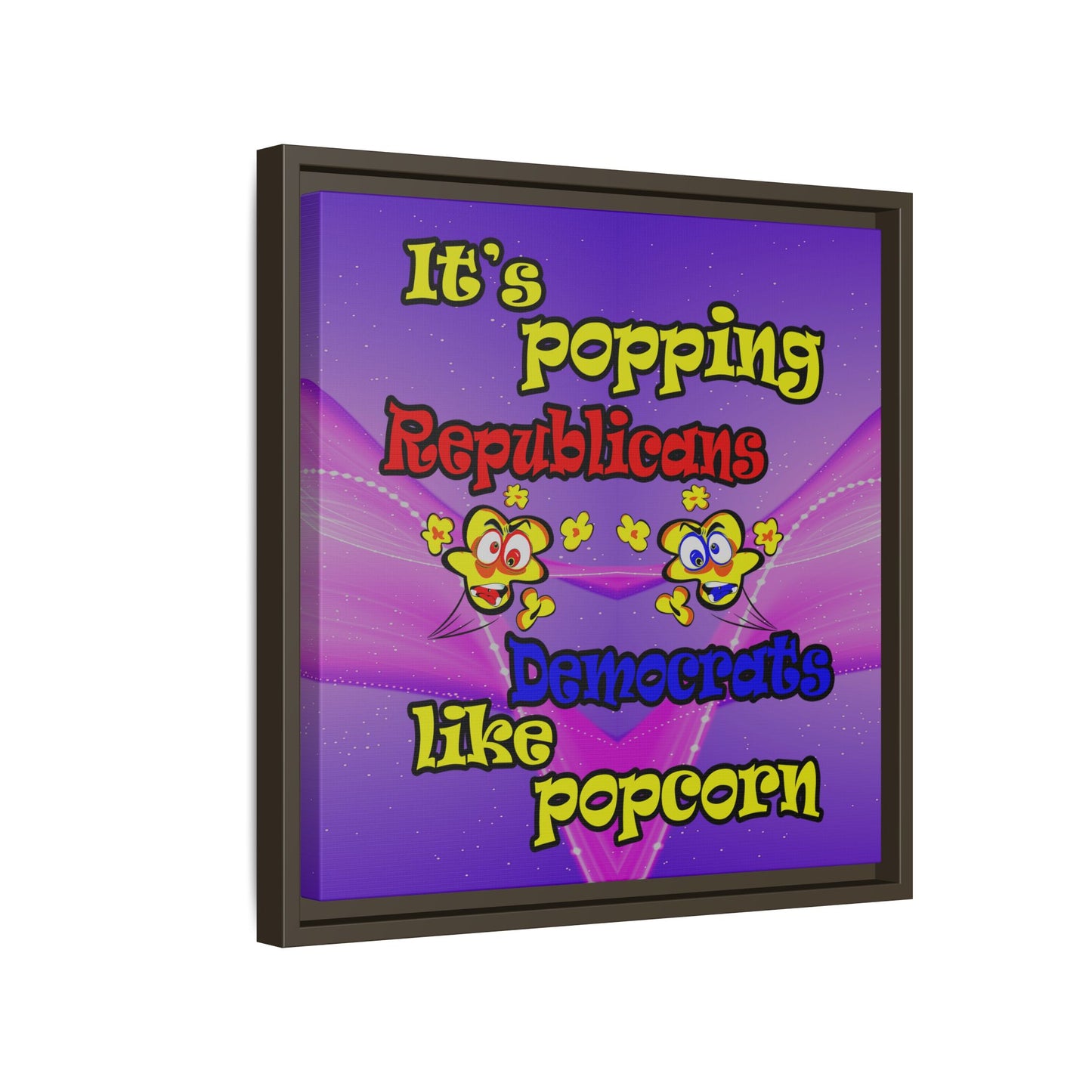 popping like popcorn - framed canvas art (purple-pink wave)
