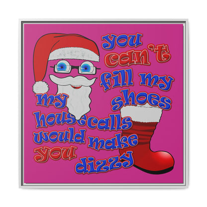 santa's shoes - framed canvas art (pink)