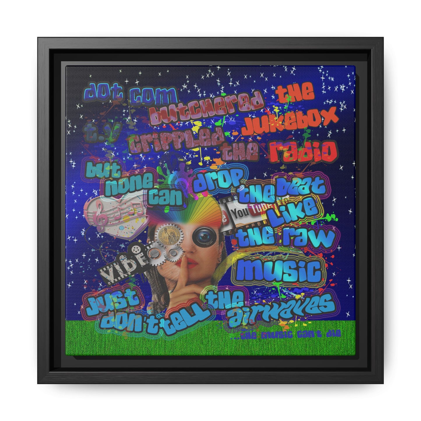 drop the beat - framed canvas art ('snoops' background)