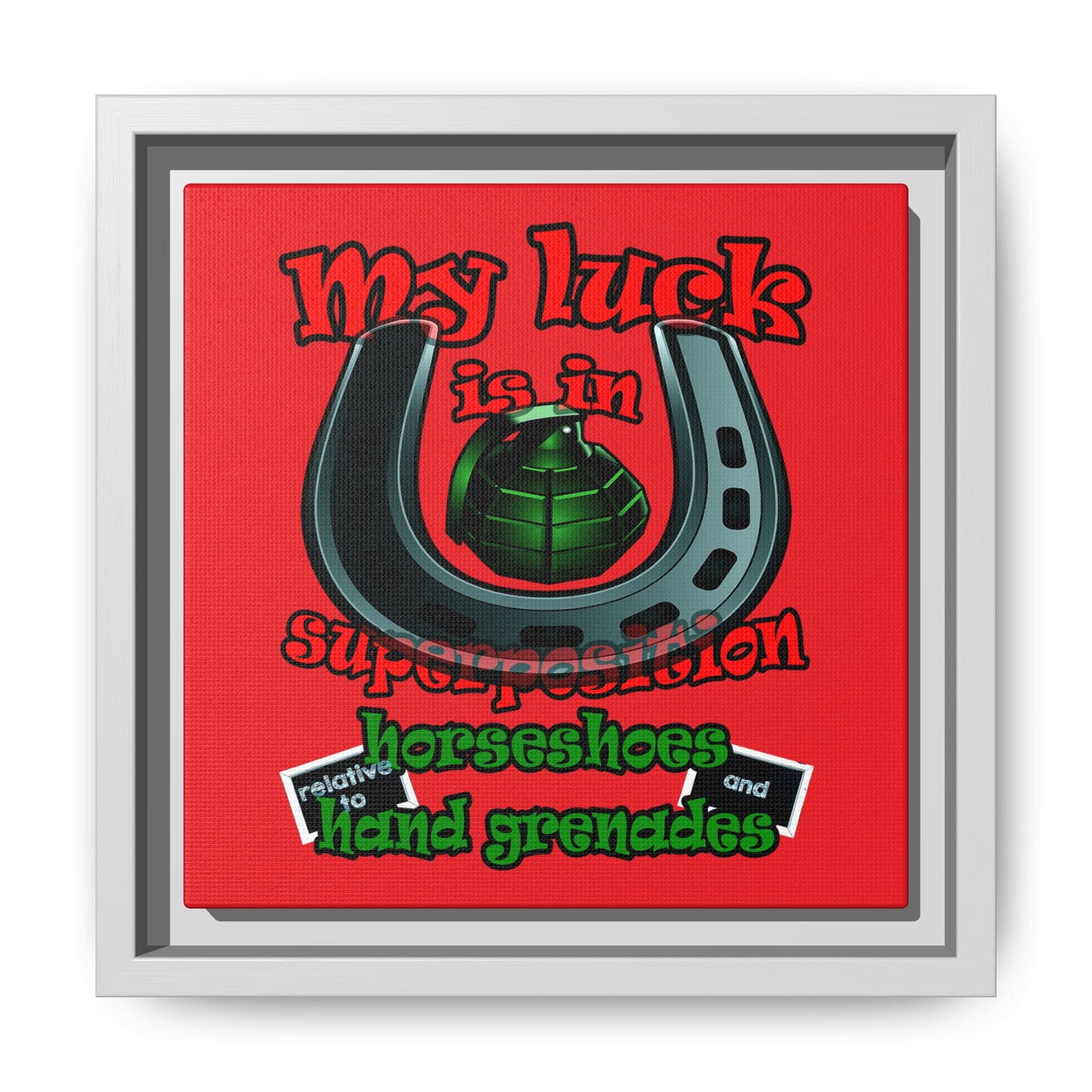 my luck - framed canvas art (red)