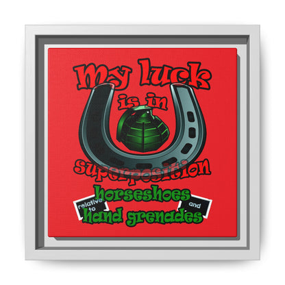 my luck - framed canvas art (red)