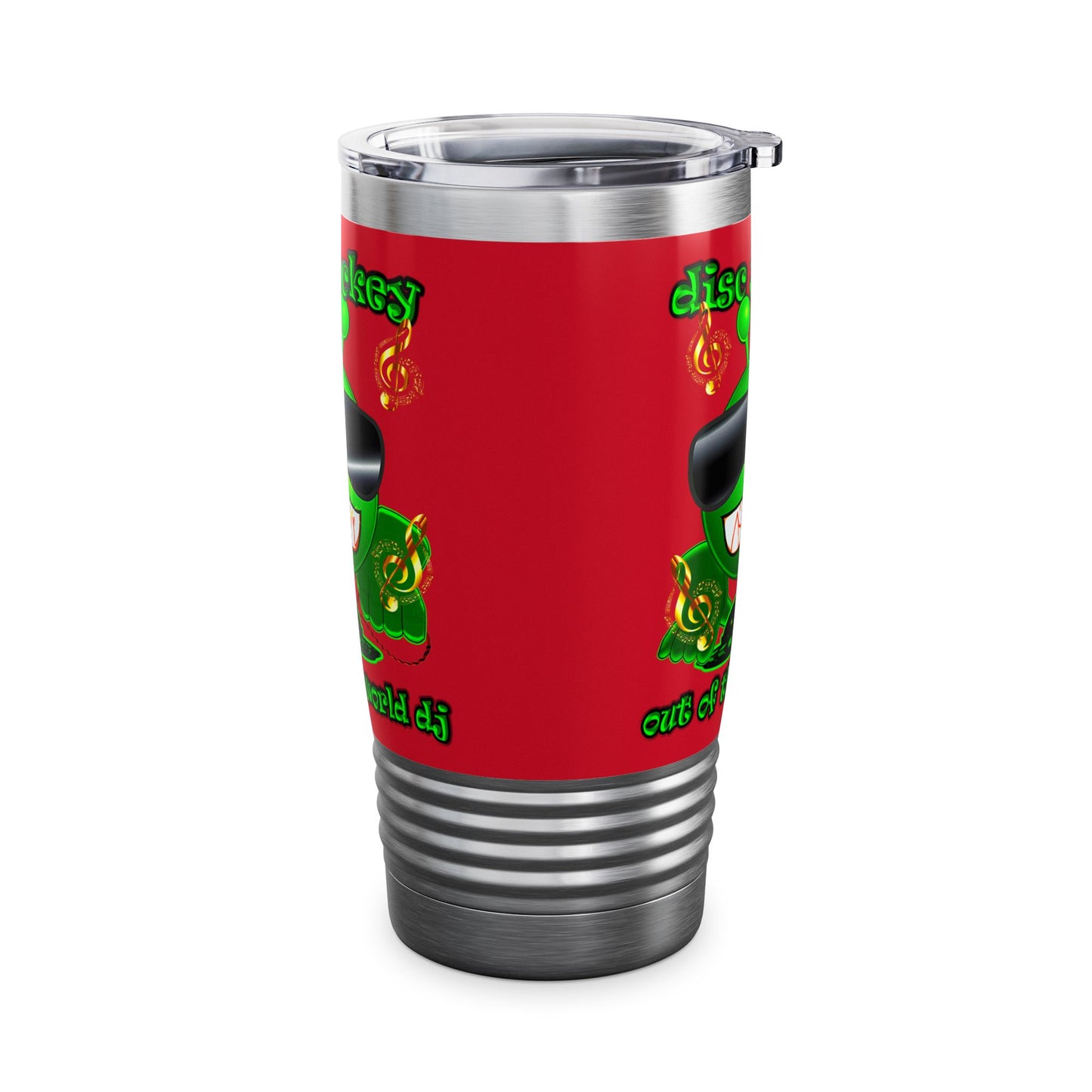disc jockey - Ringneck Tumbler, 20oz (dark red)