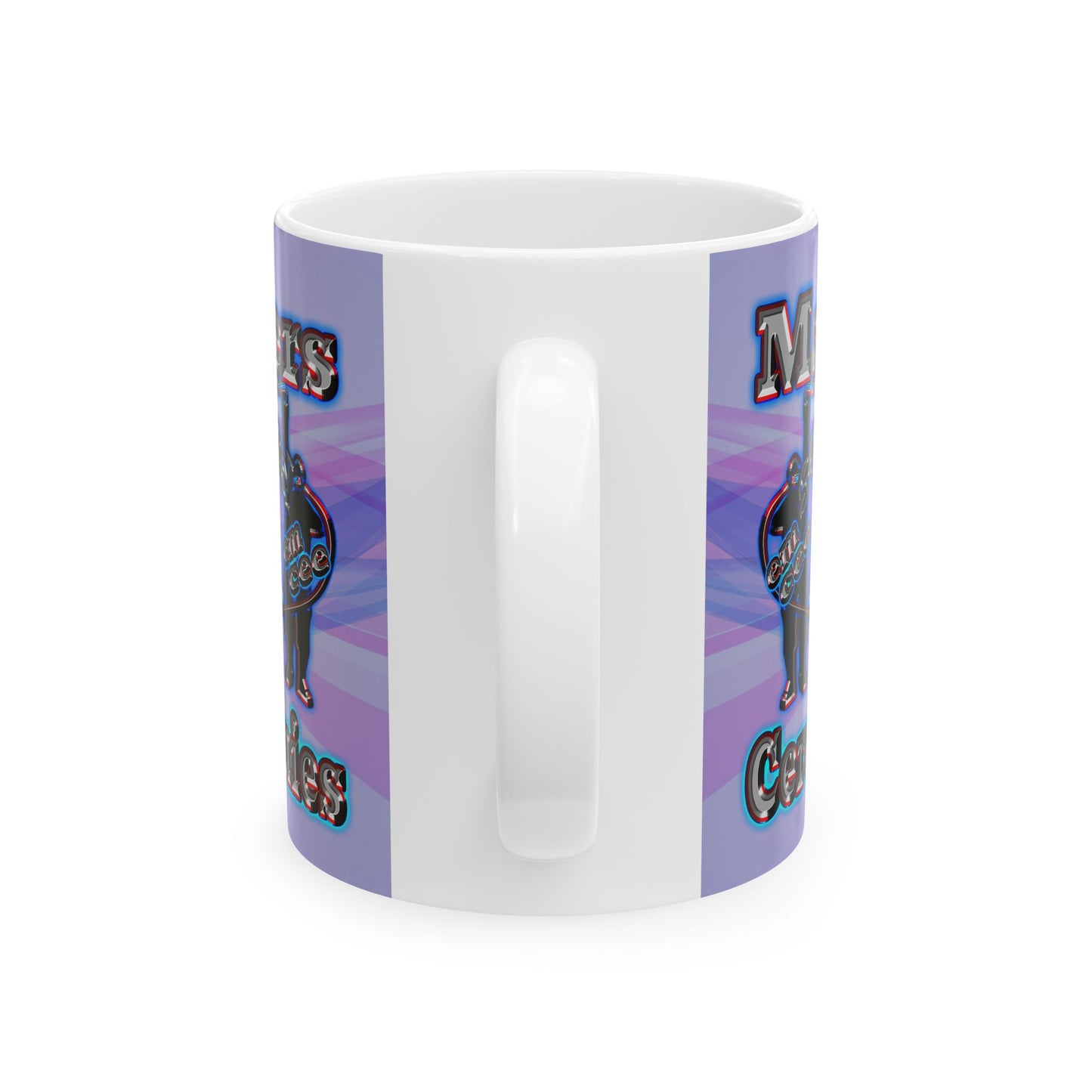 em cee squared - White Mug (light blue-pink wave)
