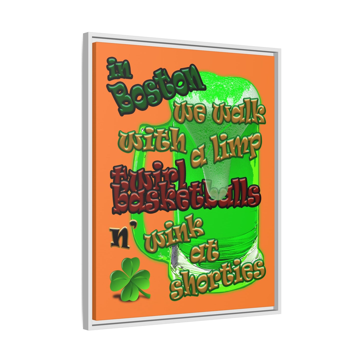 celtics logo - framed canvas art (crusta)