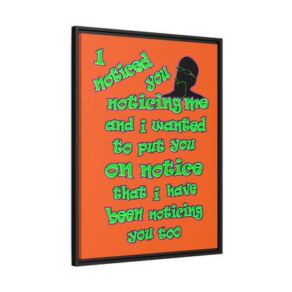 noticed you noticing - framed canvas art (orange)