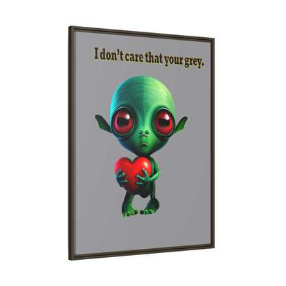 I don't care that your grey - framed canvas art (grey)